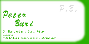 peter buri business card